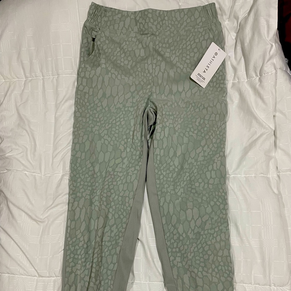 Athleta light green print joggers